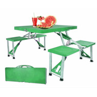 تصویر از میز و صندلی تاشو 4 نفره همسفر رنگ سبز